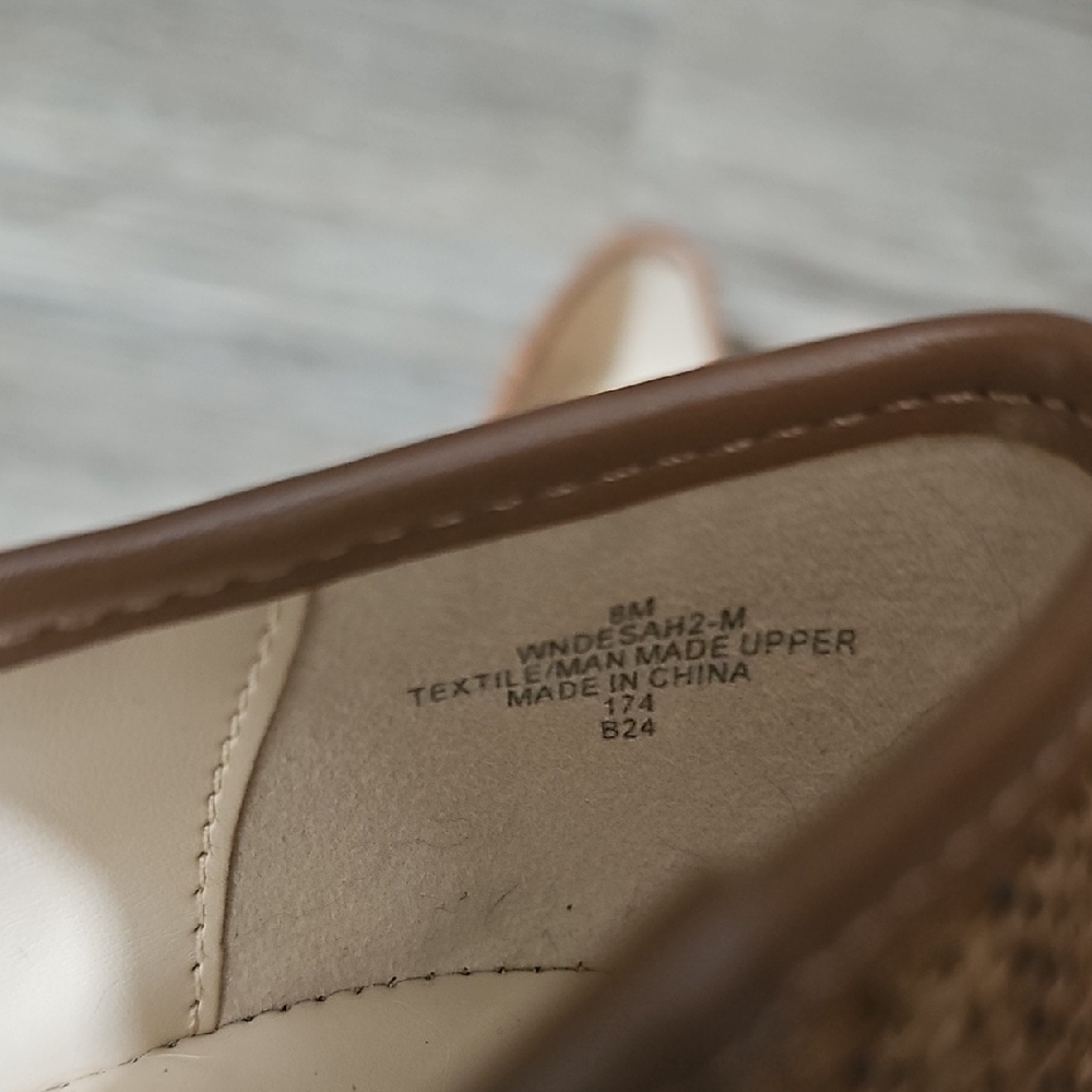 Nine West Tan Woven Flats with Bow - Picture 9 of 11